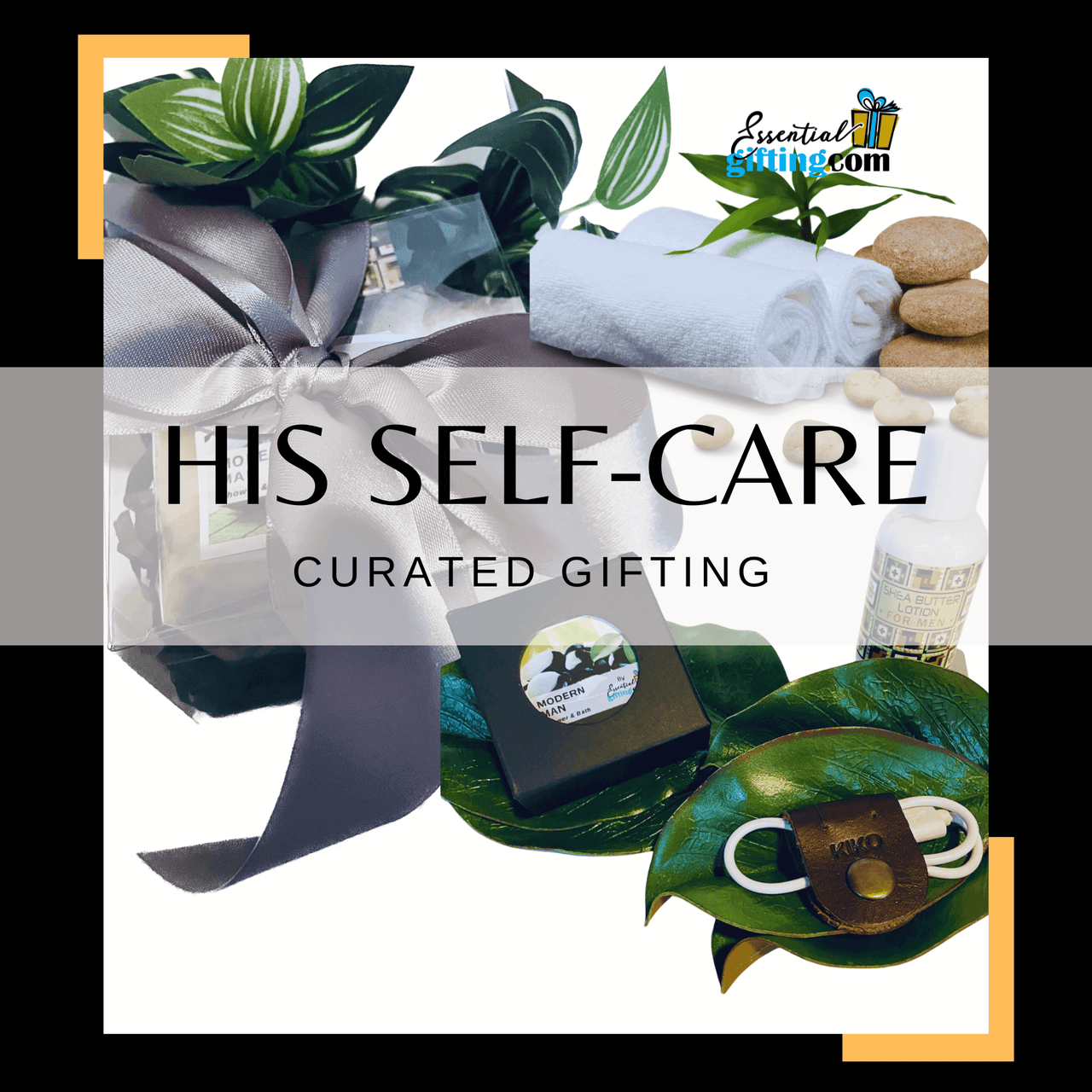 Thoughtful $20 self-care gift box with calming plants, cozy towel, and relaxation items.
