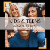 Thumbnail for Smiling teenagers in a curated gift box for kids and teens.