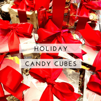 Thumbnail for Festive red gift boxes with holiday candy cubes