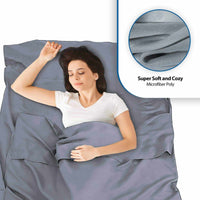 Thumbnail for Compact travel sleep sack in soft, cozy microfiber poly for restful slumber on the go.