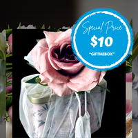 Thumbnail for Bouquet of pink roses with a 'GiftMeBox' special price label on a dark background