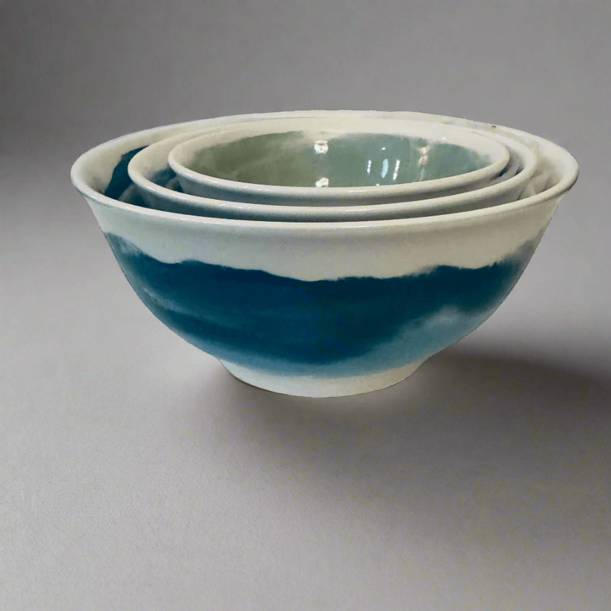 Hand-Painted Ceramic 3-set Bowls