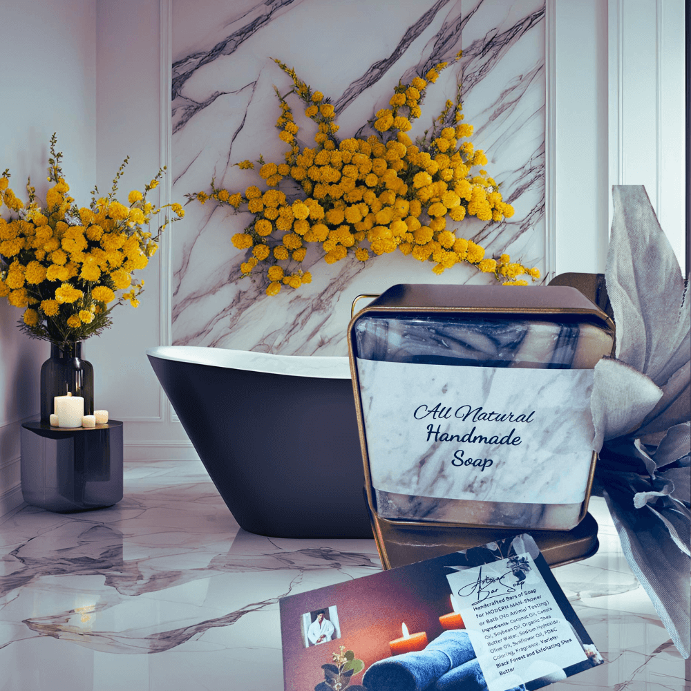 Soap, Mens Handcrafted Artisan Shower Soap, Tin Box.