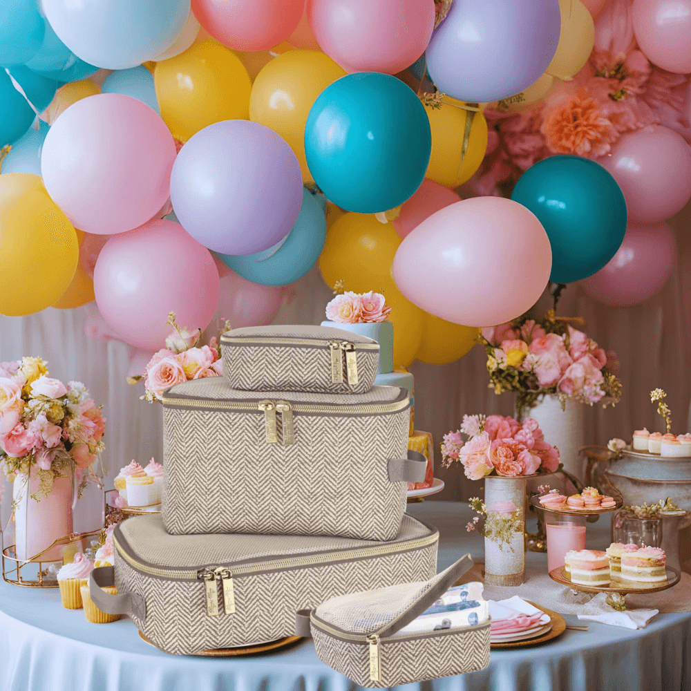 Baby Travel Gift Set With Pacifier And Packing Cubes