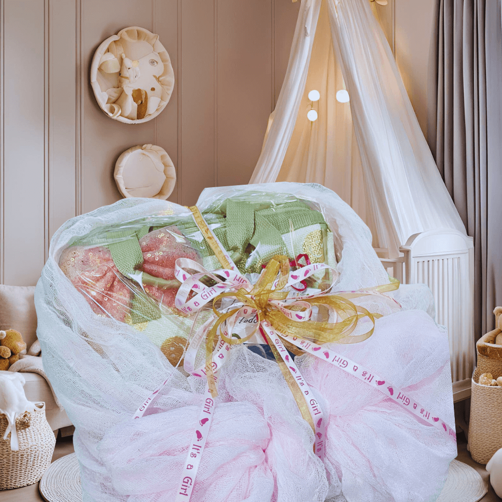 Baby Basket with Blanket and Plush Toy