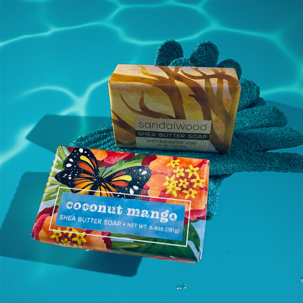 Bar Soaps Sandalwood and Coconut Mango in Blue Water