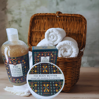 Thumbnail for Basket with towels and bath and body gift