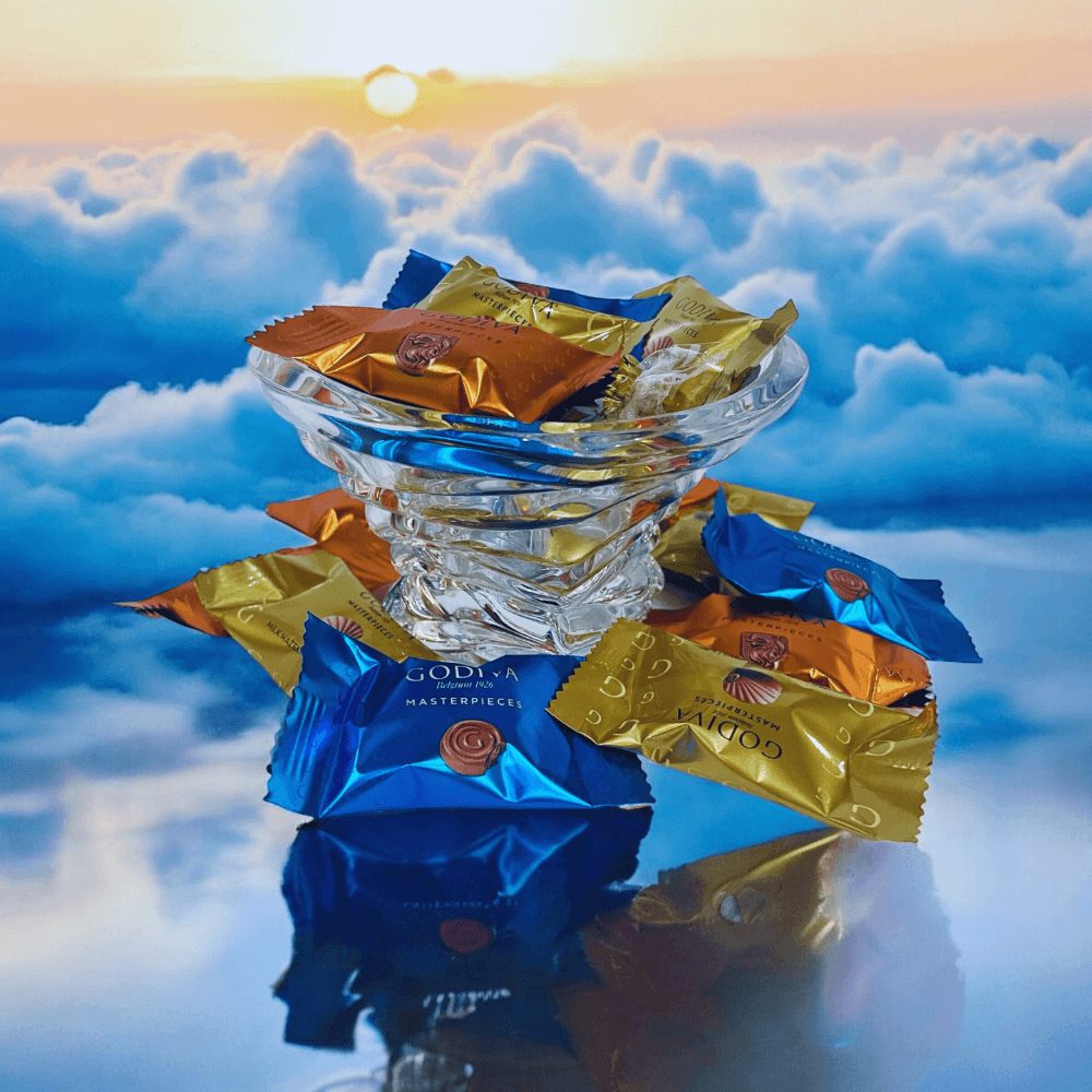 Heavenly Chocolates In Crystal Dish.