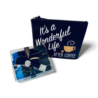 Thumbnail for Black pouch with 'It's a Wonderful Life... After Coffee' text and a decorative item on a white background