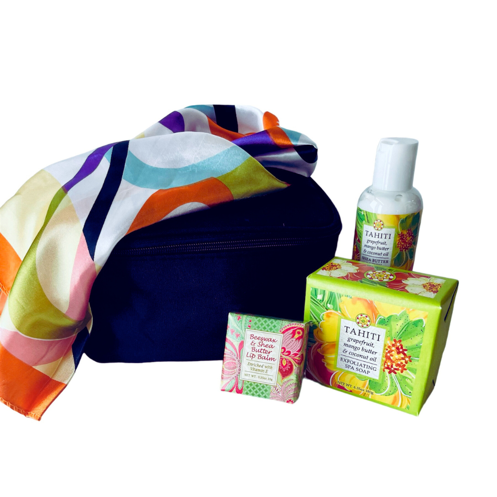 Small Cosmetic bag with sccarf
