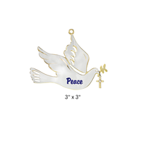Thumbnail for Enamel Gold and White Peace Dove Ornament