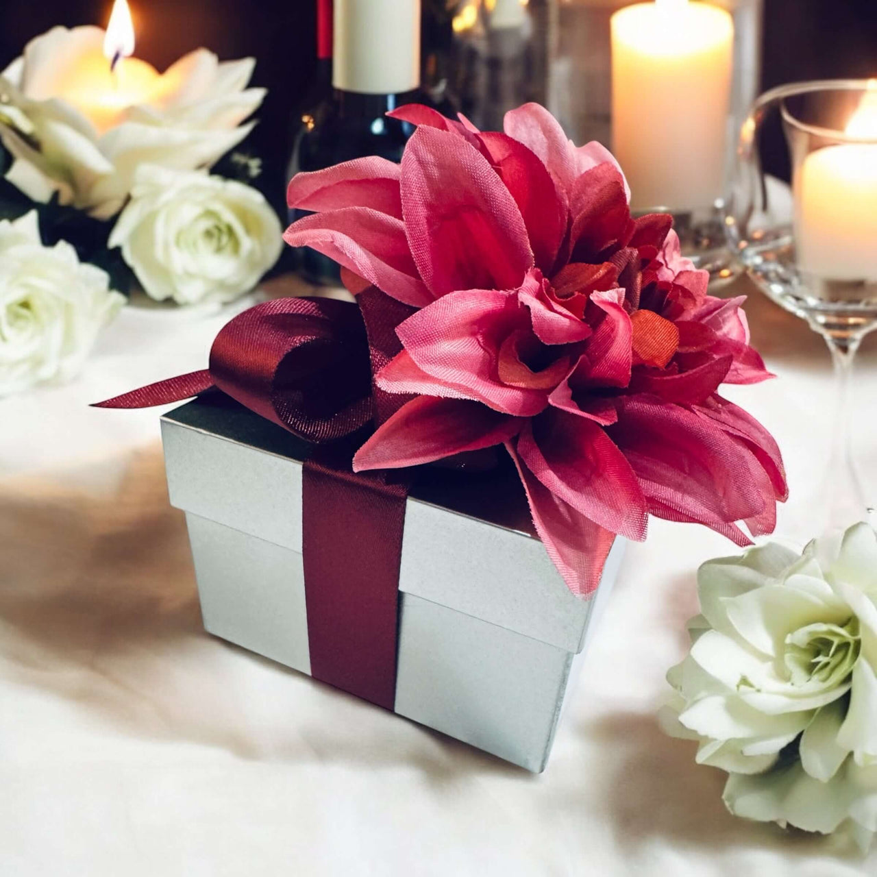 Keepsake Metal Candy Box Gift with florals