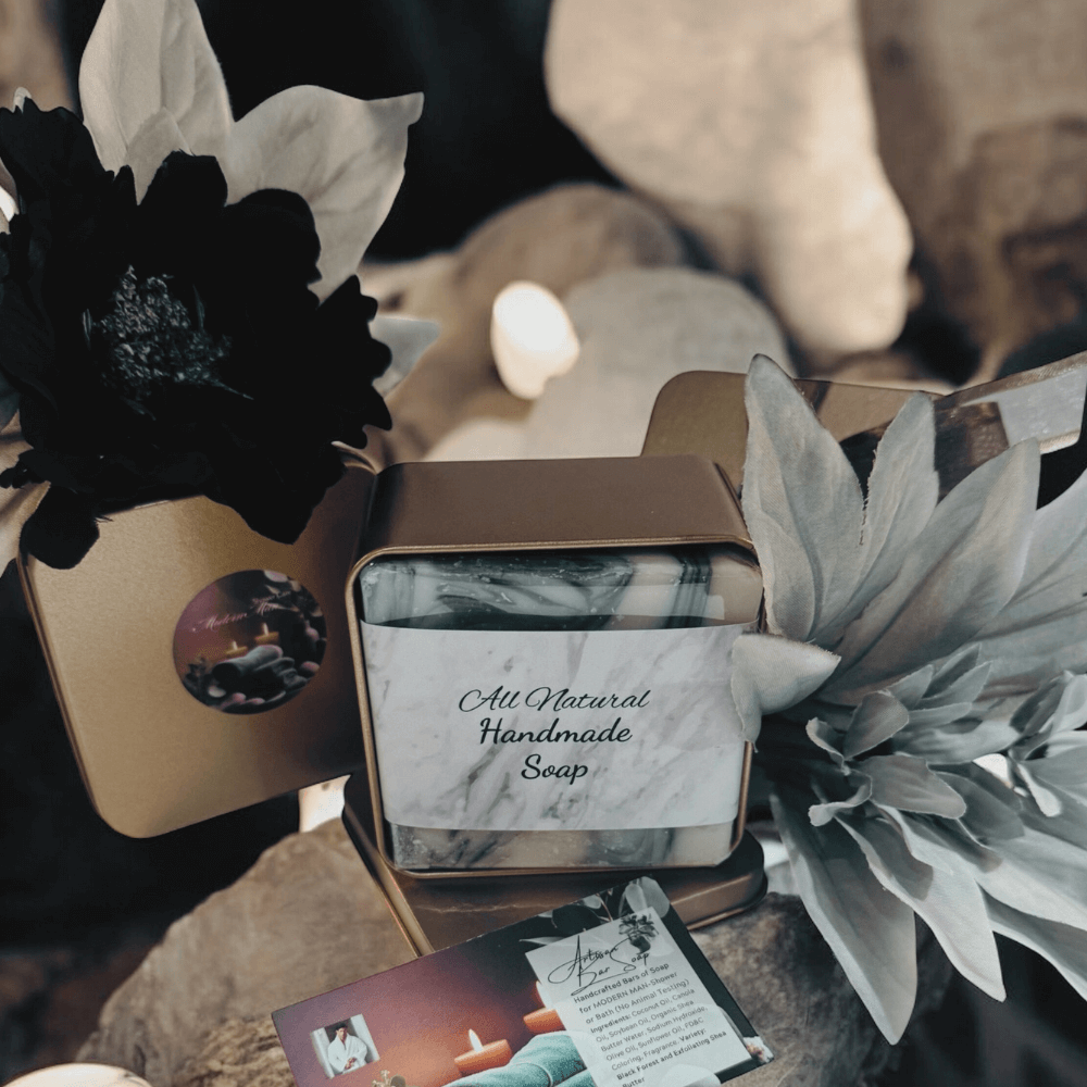 Soap, Mens Handcrafted Artisan Shower Soap, Tin Box.