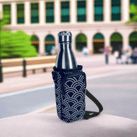 Thumbnail for Stylish insulated water bottle and phone pouch with geometric pattern, perfect for on-the-go convenience and style.