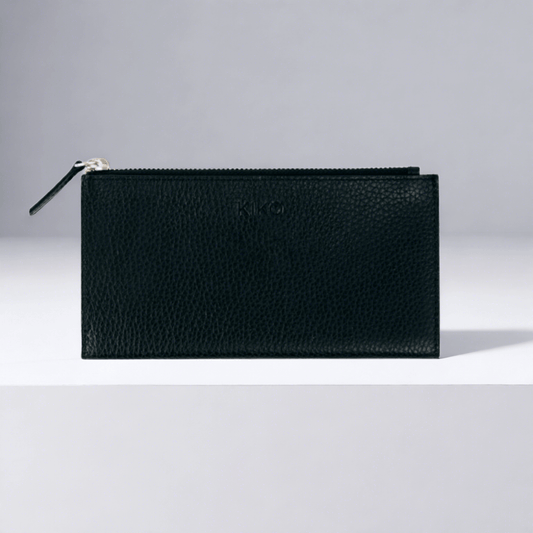 Handbag Wristlet Wallet, Leather Top-Zip