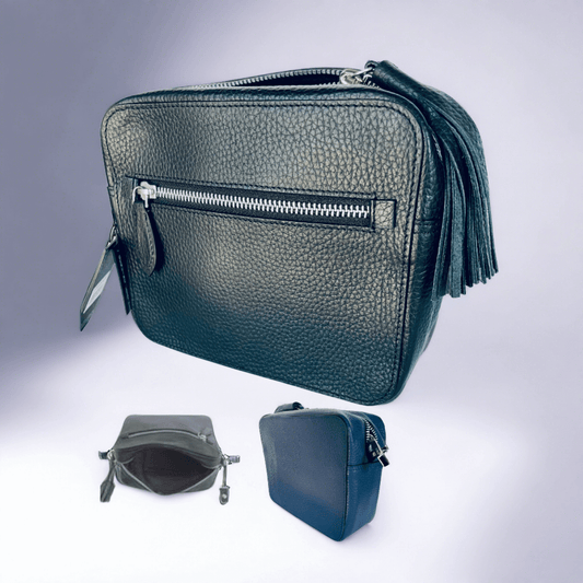 Handbag with Cross Body Strap-Black