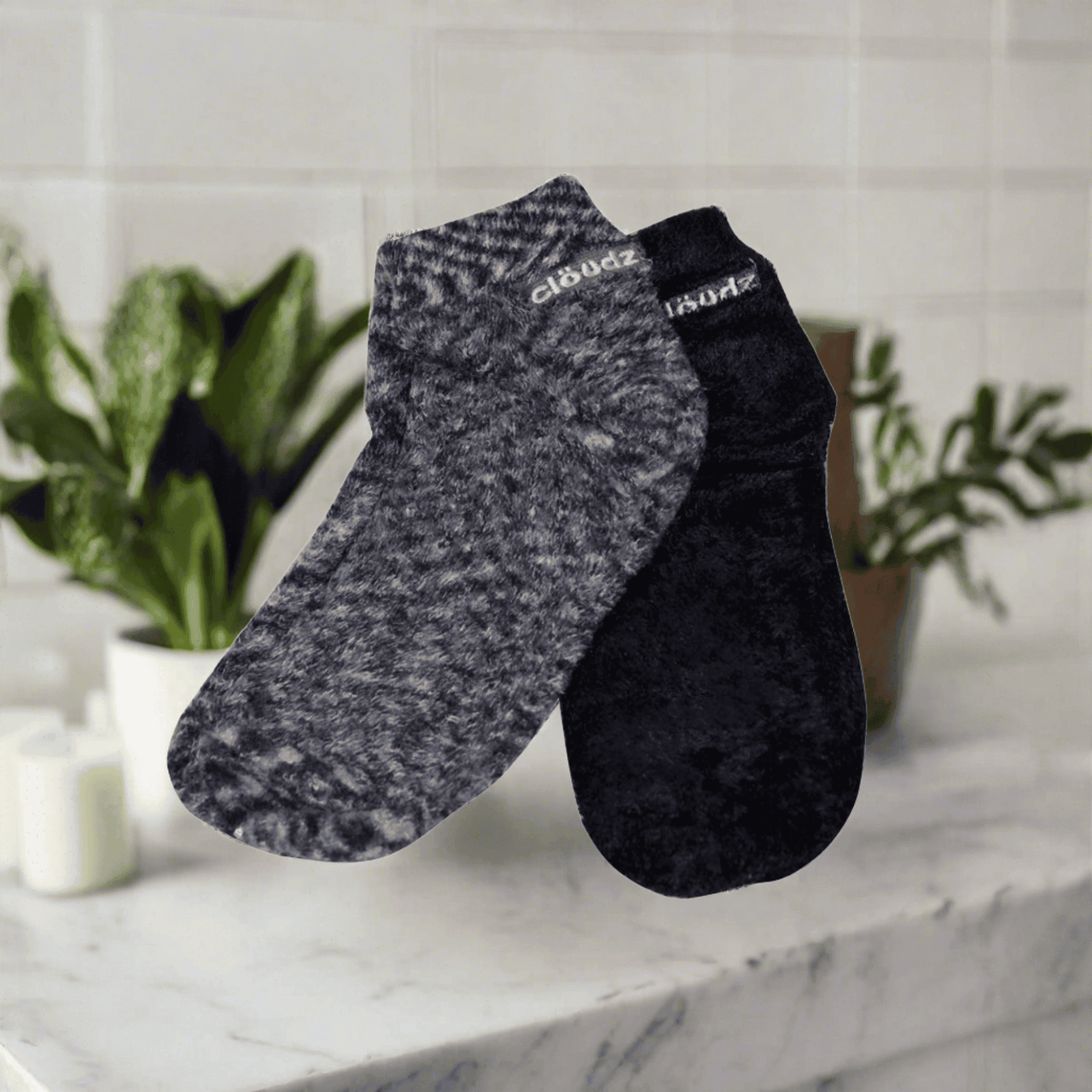 Cozy Foot Pamper Gift Set - Soft, comfortable socks for relaxed feet, presented in an elegant lifestyle setting.