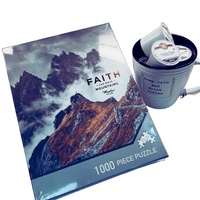 Thumbnail for Jigsaw puzzle box with mountain design and a mug with a product inside on a white background