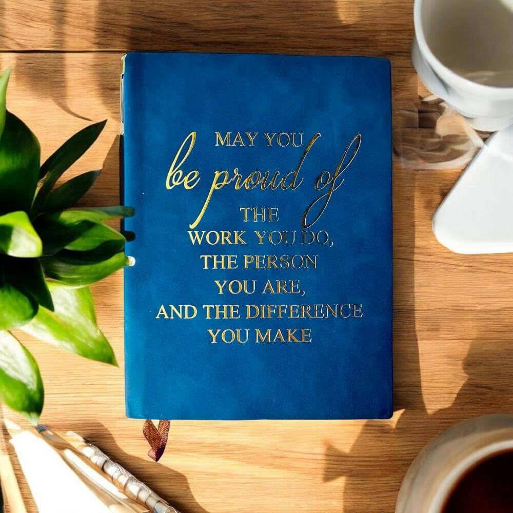 Elegant Leather Journal with Gilded Engraving.