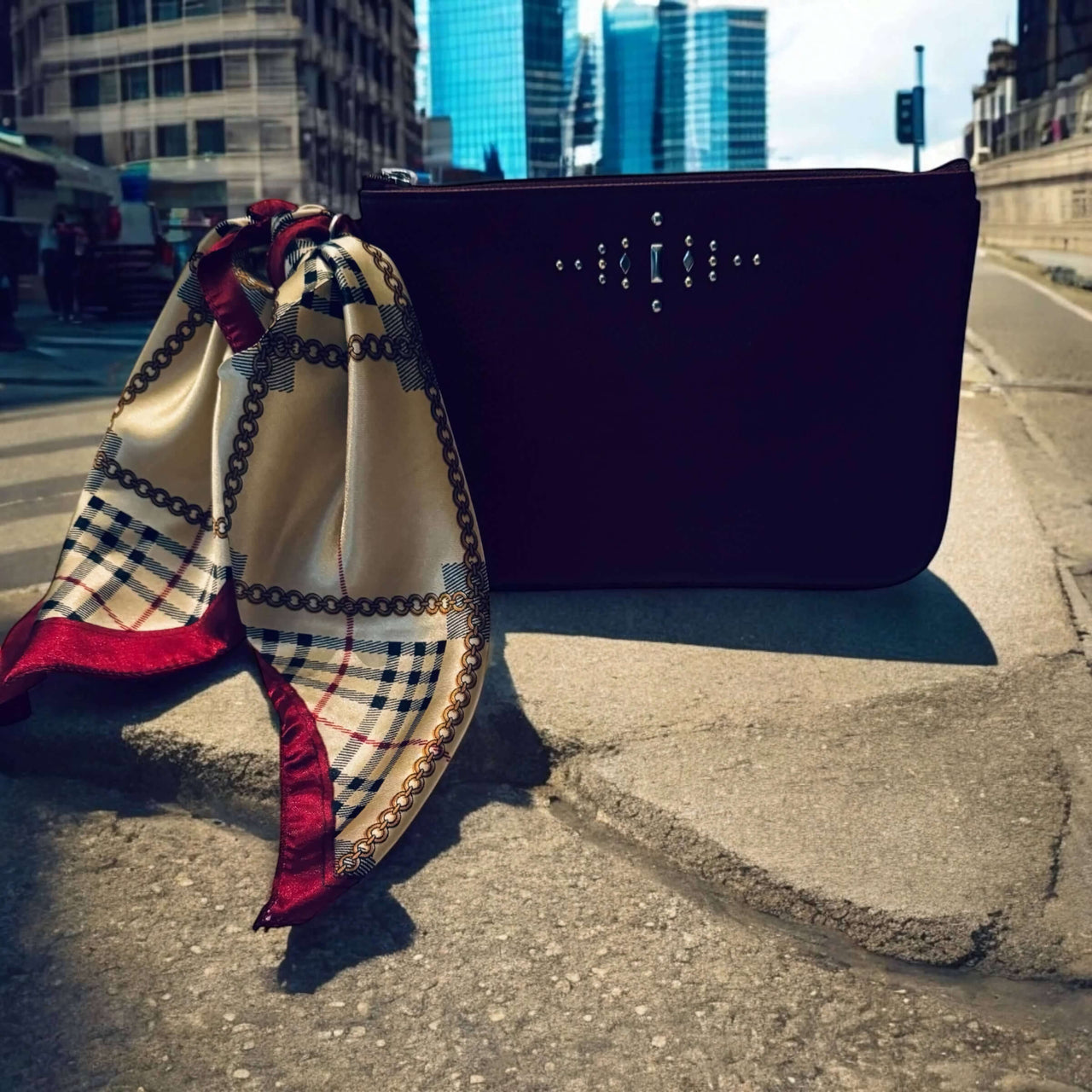 Leather Storage Pouch for Handbag-Merlot.