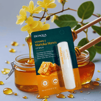 Thumbnail for Bioaqua Vitamin E Manuka Honey lip balm with honey jar and flowers on a light background