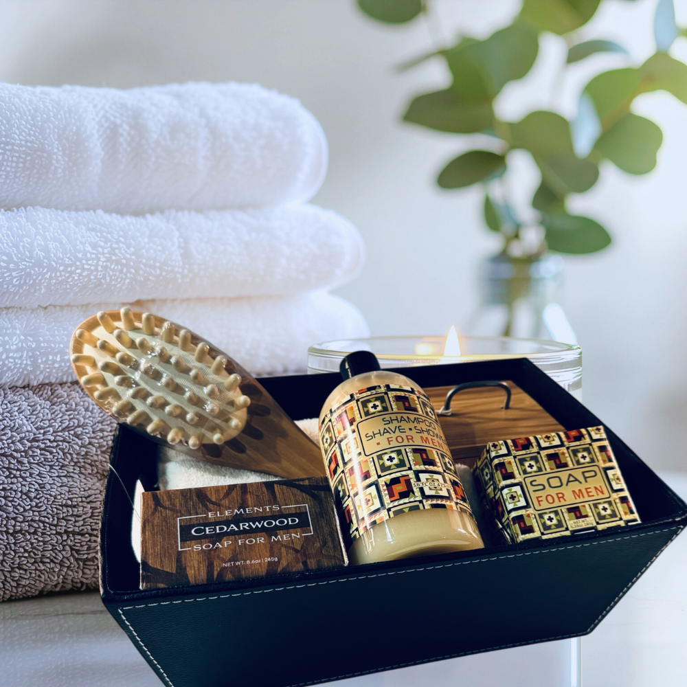 Mens at Home Spa Gift Basket