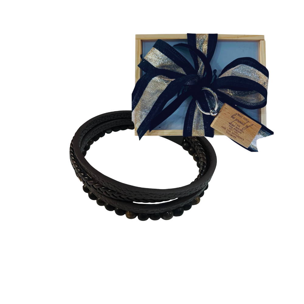 Black Bracelet for Men with Gift Box