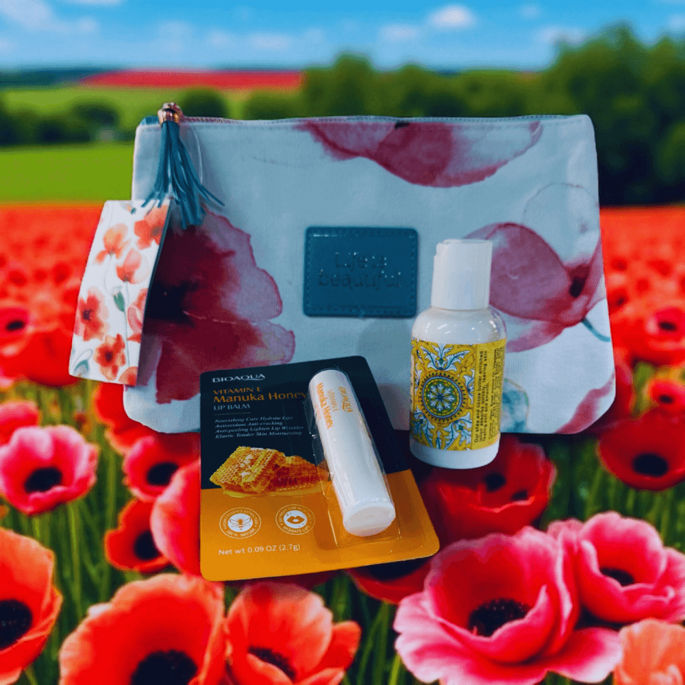 Canvas Pouch with Vitamin E Manuka Honey Lip Balm