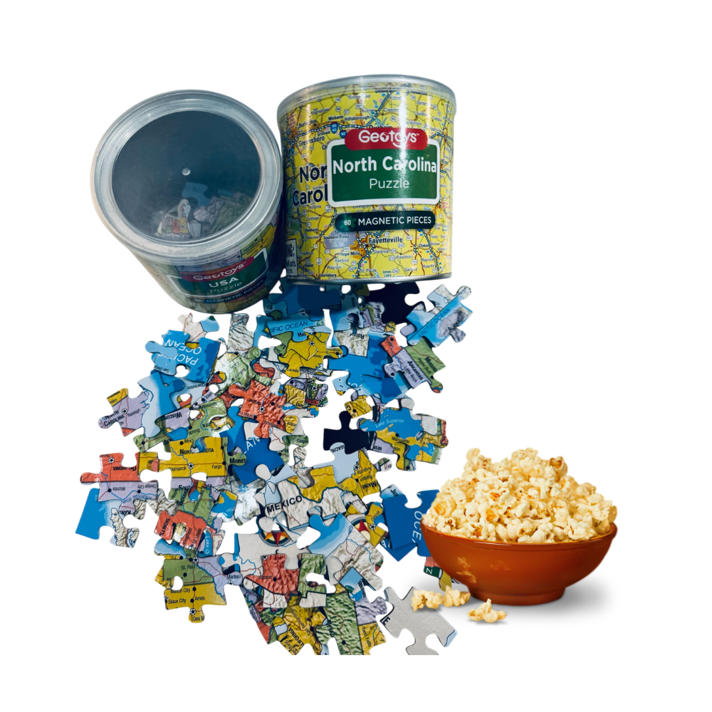 Magnetic North Carolina Puzzle Snack Box