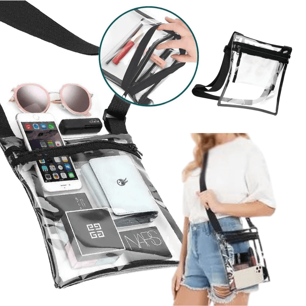 Stylish Clear Stadium Crossbody Bag by Essentialgifting.