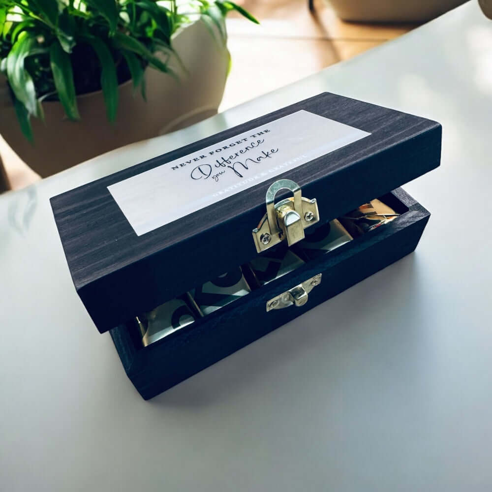 Chocolate Truffles in Wooden Keepsake Box.