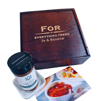 Thumbnail for Wooden gift box with a jar and a card on a white background