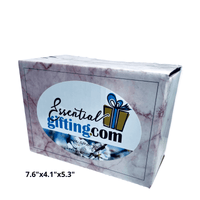 Thumbnail for Marble-patterned gift box with Essentialgifting logo and text 