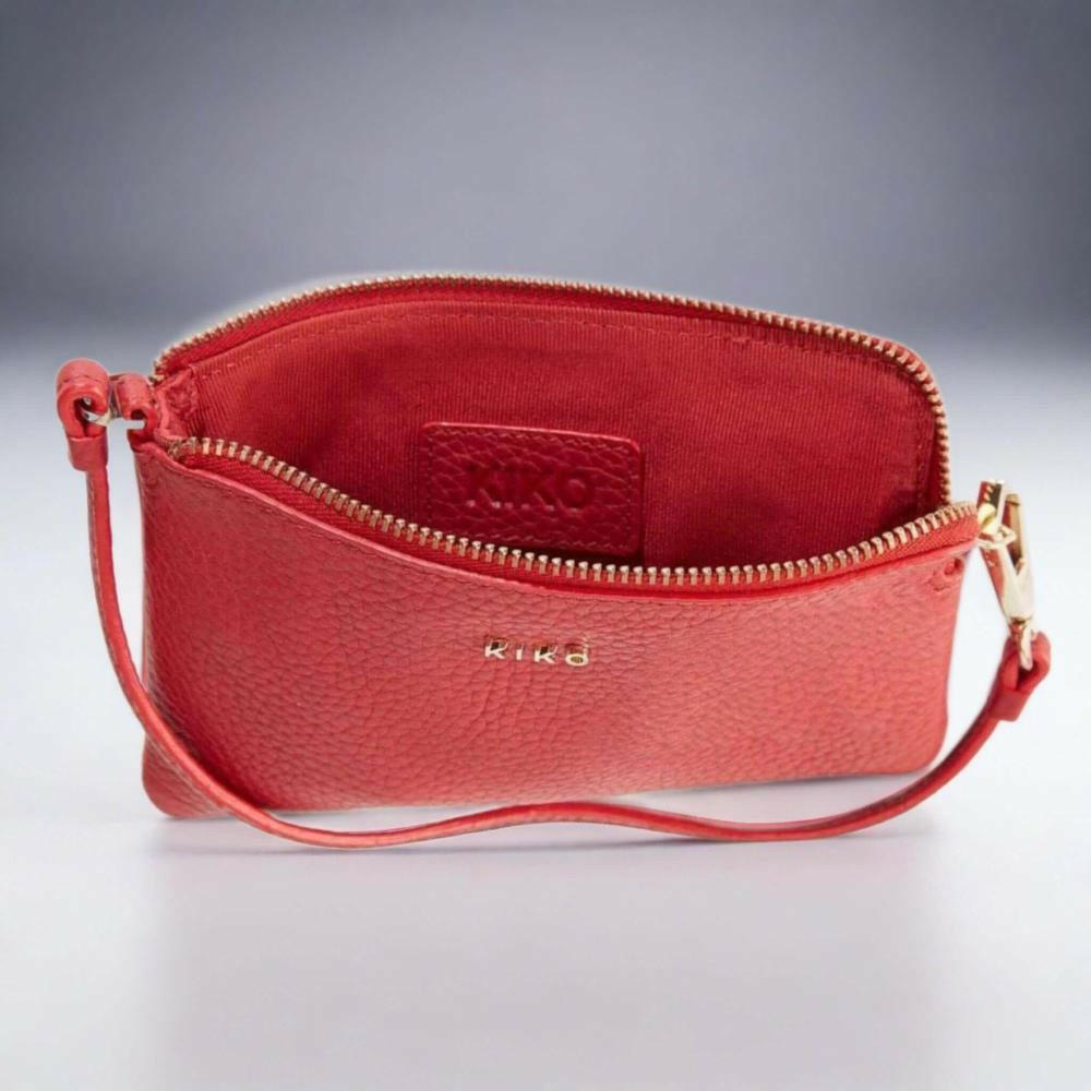 Elegant Mini Wristlet Handbag Wallet In Vivid Red - Essentialgifting