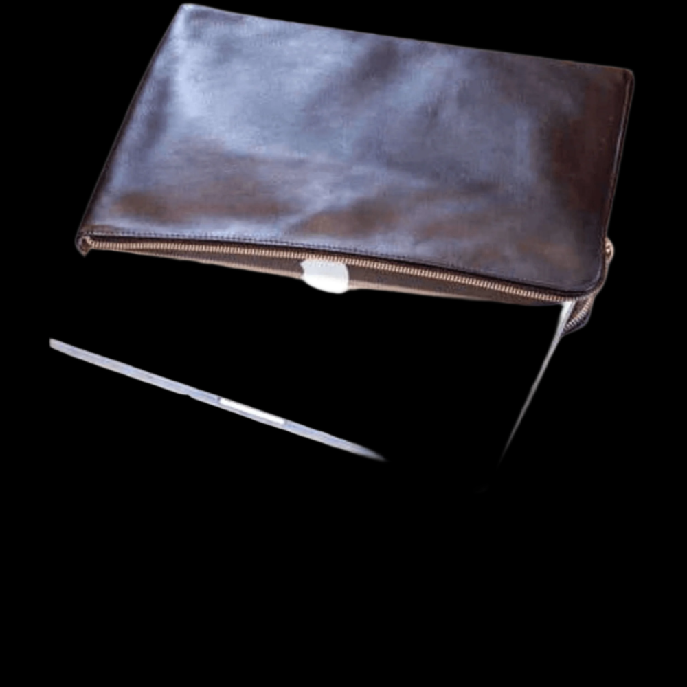 Stylish Leather Laptop Folio With Zipper Closure - Essentialgifting