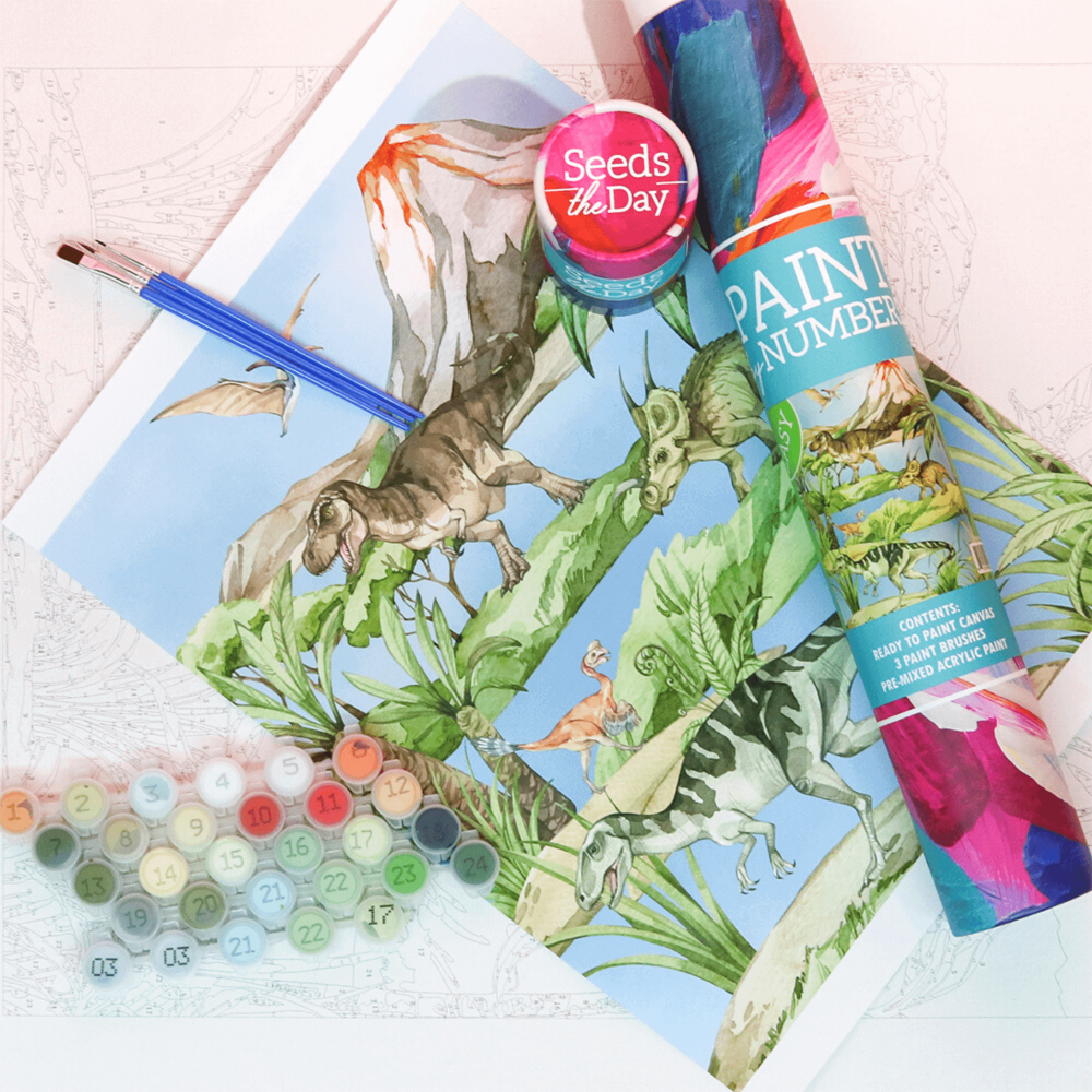 Premium Dinosaur DIY Paint-By-Number Craft Kits for Kids - Essentialgifting